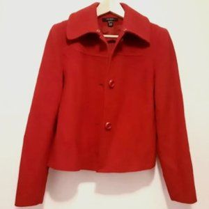 Louben Vintage Peacoat, Cashmere and Wool Blend, Red Color, Women's Size 4 US